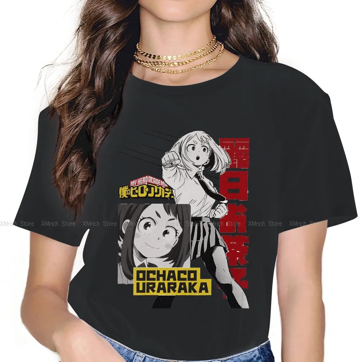 

Женские футболки Ochaco Uraraka в стиле героев моя геройская Академия DEKU Готическая винтажная женская одежда хлопковая одежда с графическим рису...