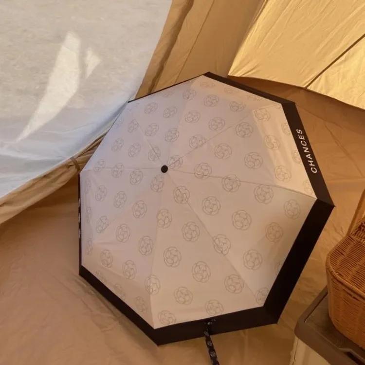 

Camellia Sun Rain Pocket Flower Umbrella Automatic Umbrella For Pattern Girls Umbrella Three-folding Design Fashion Luxury