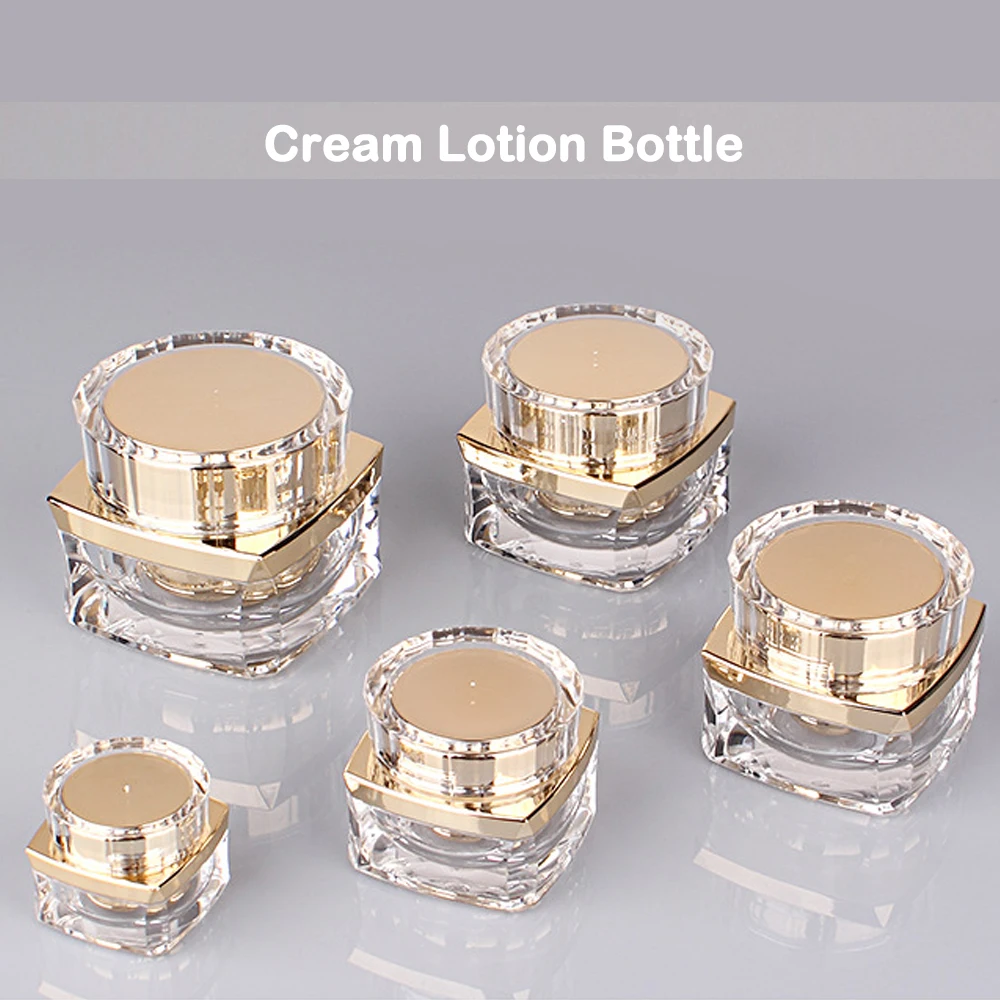 

5g 10g 20g 30g 50g Empty Makeup Jar Face Cream Jar Lotion Pot Sample Packaging Refillable Bottle Acrylic Gold Cosmetic Container