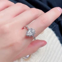meibapj 69 white water drop moissanite diamond ring for women 925 sterling silver fine wedding jewelry