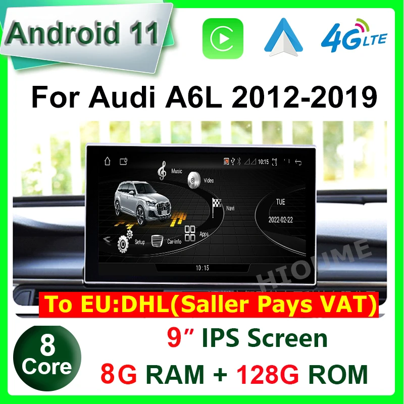 

9" Android 11 8+128G Car Multimedia Player GPS Navigation Radio for Audi A6 A6L A7 2013-2019 CarPlay Android Auto Video Stereo