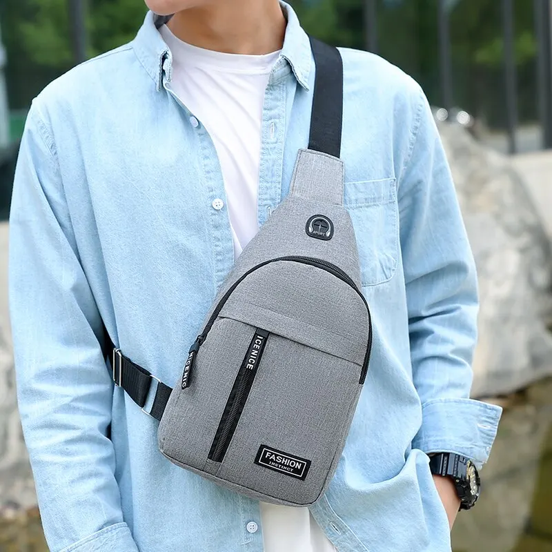 SPIDOR Chest Bag Fashion New Solid Color Men Chest Bag Outdoor Casual Fashion One Shoulder Crossbody Bag