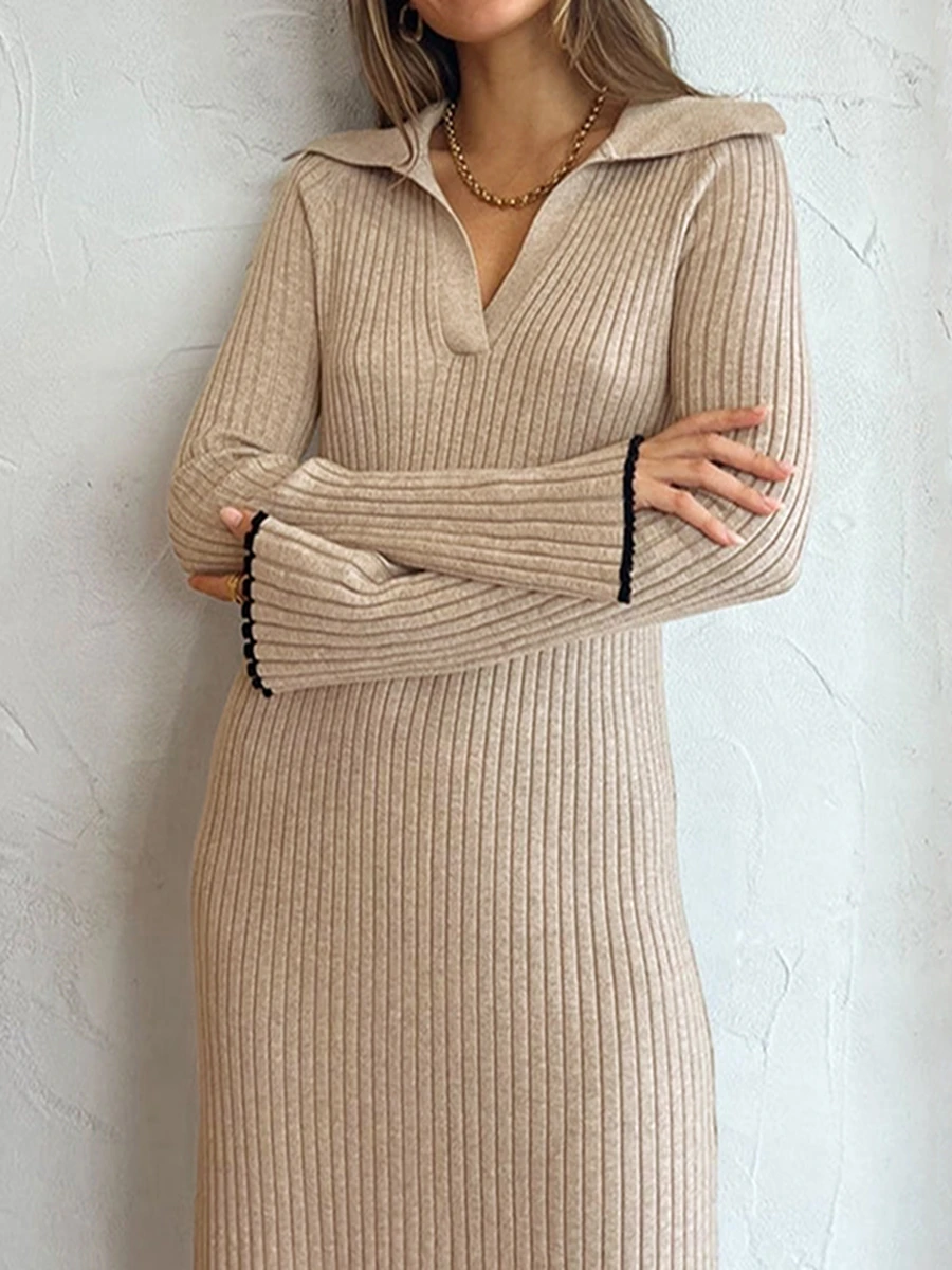

ZJLJAYCHOU Women s Bell Ribbed Knit Maxi Dress Long Sleeve Slim Fit Sweater Dress Y2K Going Out Dress Streetwear