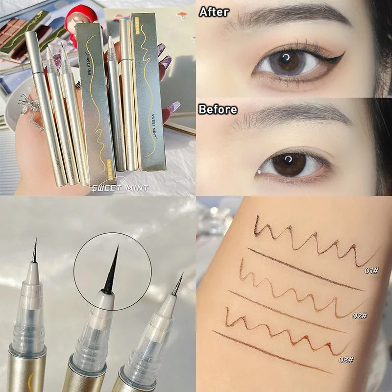 

Liquid Eyeliner Pen Waterproof Long-lasting Smooth 0.05mm Eyeliner Sweat-proof Not Easy To Smudge Black Brown Eyeliner Cosmetics