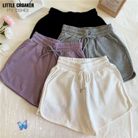 2022 summer womens sports shorts new high waist oversized casual all match loose thin a line wide leg cycling fitness hot pants