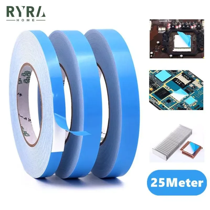 

25/10/5meter/Roll 8/10/12/20mm Width Transfer Tape Double Side Thermal Conductive Adhesive Tape For Chip PCB LED Strip Heatsink