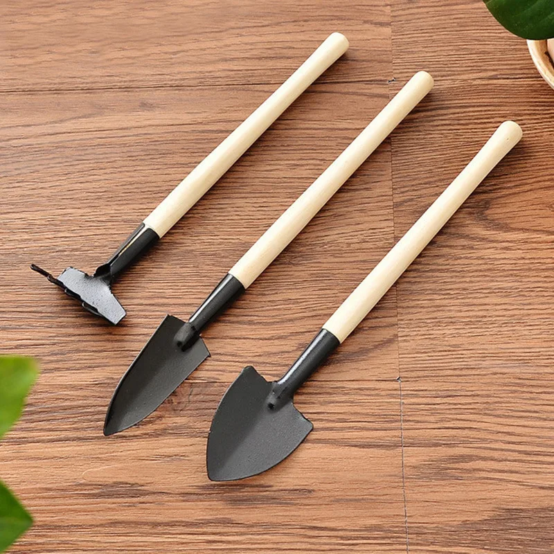 

3pcs Garden Mini Cultivating Transplanting Kit Plants Seedling Succulent Transplanter Shovel Rake Spade Drilling Fertilize Tool