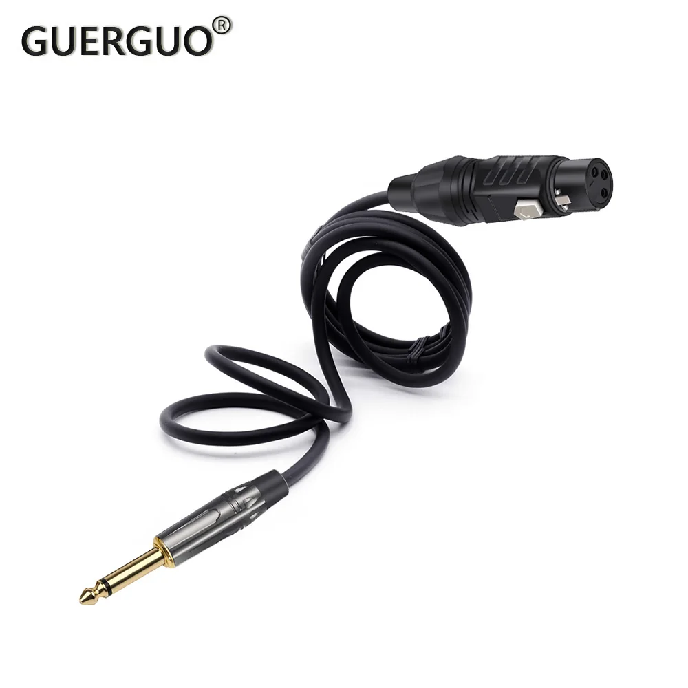 

Кабель для микрофона с разъемом 6,35 мм «папа» на гнездо XLR «мама», 3 штыря