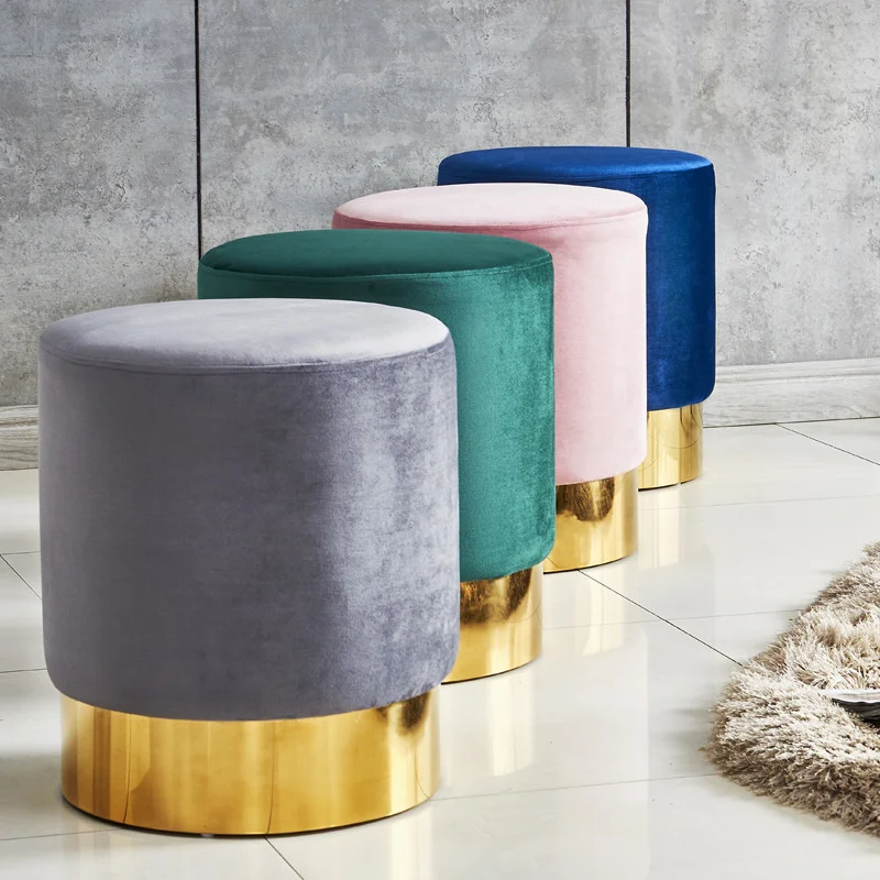 

Nordic Shoe Changing Stool Simple Modern Household Sofa Stool Light Luxury Makeup Stool Fabric Dressing Sofa Cushion Chair