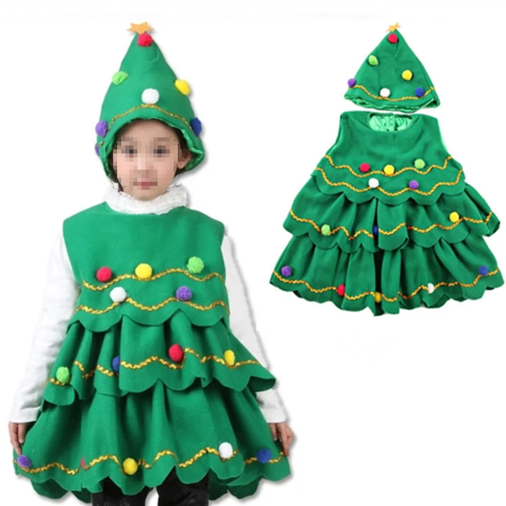 

Children Stage Show Costumes Xmas Tree Topper Christmas Hat Dress Cartoon Licey