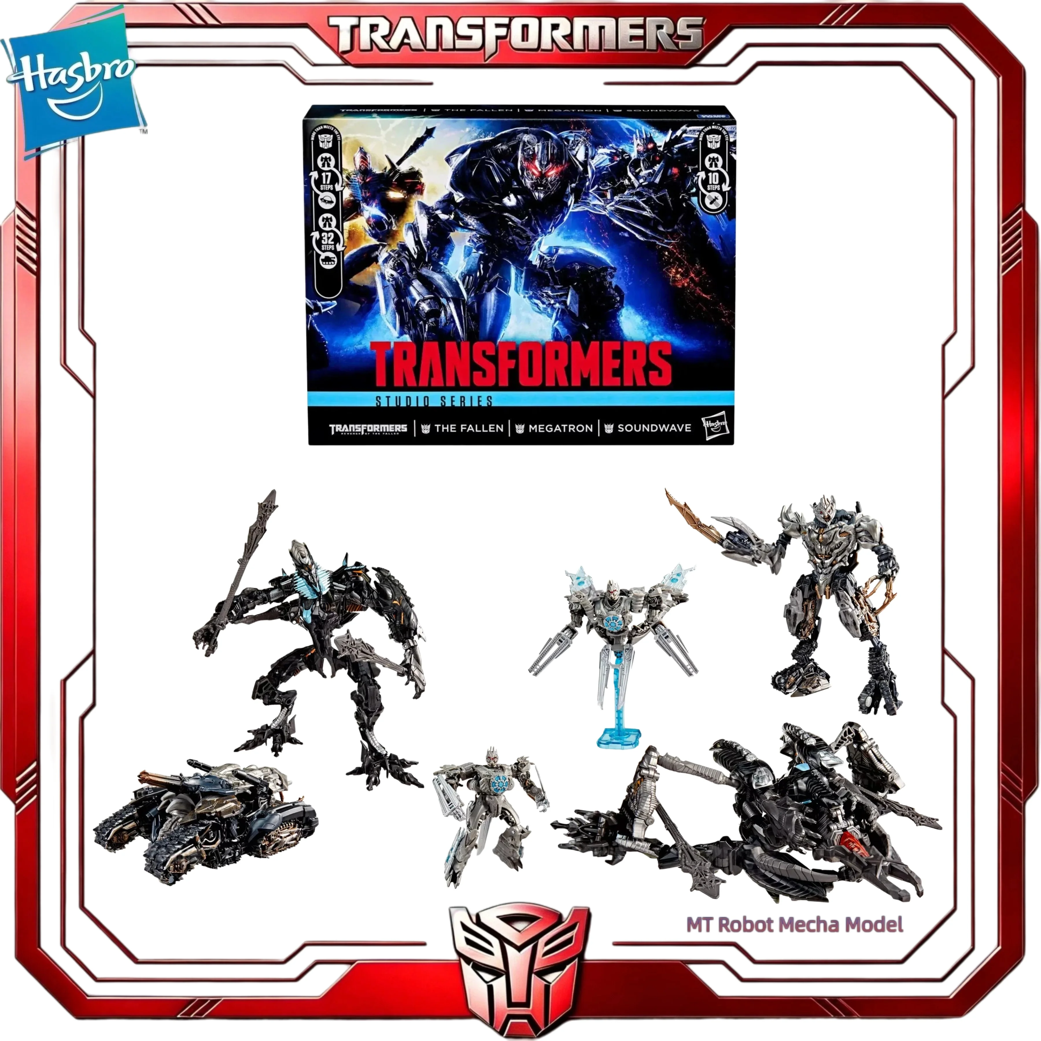 Фото В наличии официальный набор фигурок Hasbro Transformers Studio Series ROTF The Fallen Megatron Soundwave (3 шт.) в подарок. №1