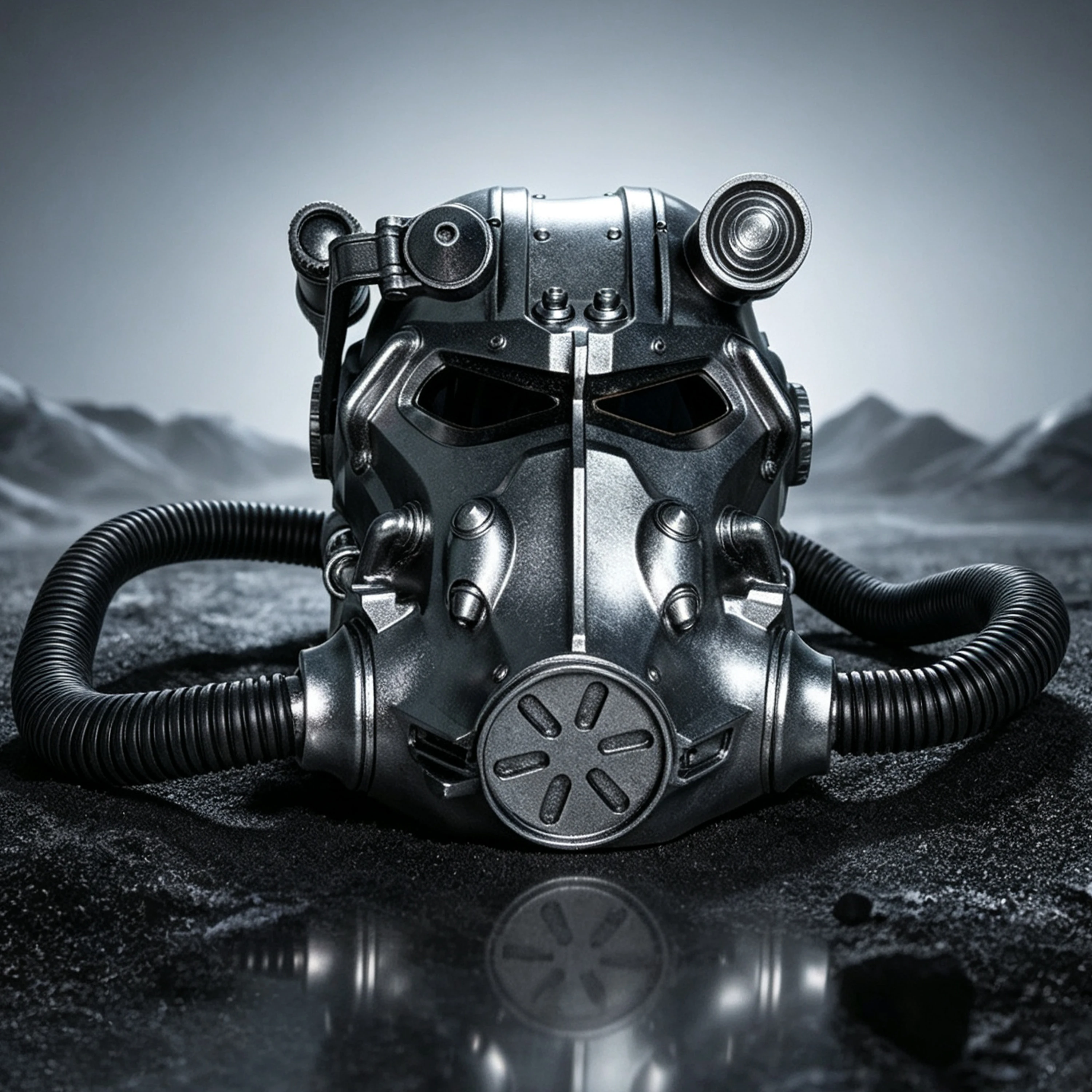 Фото Постапокалиптическая маска-шлем T-60 Power Armor из смолы, полнолицевая маска для мужчин, аксессуар для Хэллоуина, маскарада, карнавала, косплея, для взрослых. №2
