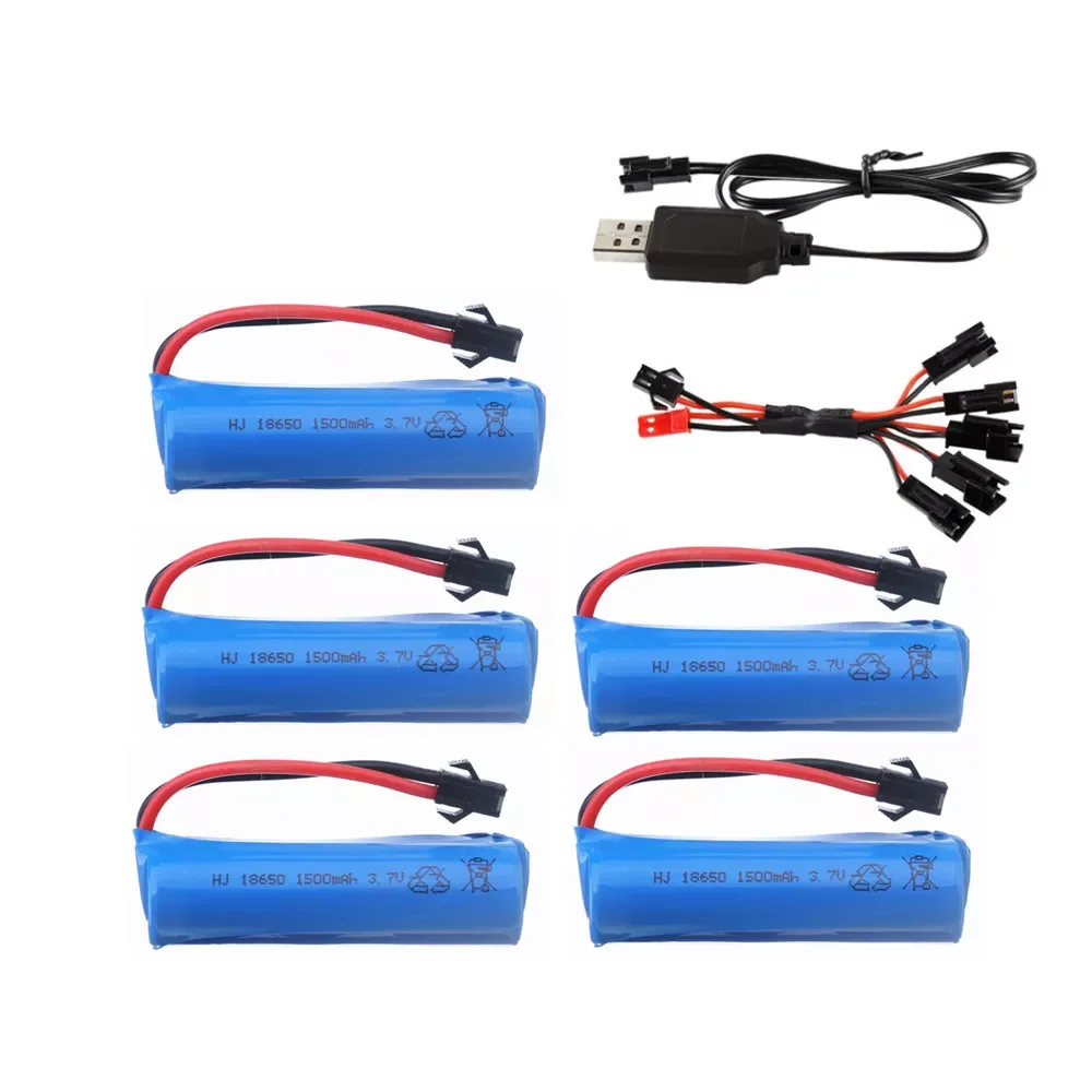 

NEW2023 3.7V 1500mAh 18650 Li-ion Battery + charger for Q85 Q70 RC helicopter Airplanes car Boat Gun Toy 3.7v battery SM plug