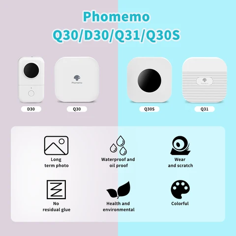 Phomemo наклейки белые 3 рулона для Q30/Q31/Q30S/D30