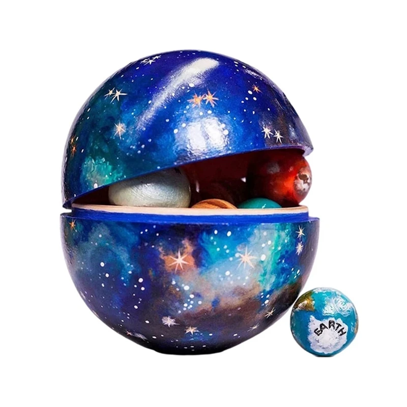 

Wooden Solar System Cosmos Learning Space Educational Toy With 8 Planets Sun/Moon/Astronaut/Rocket Space Model Ornament