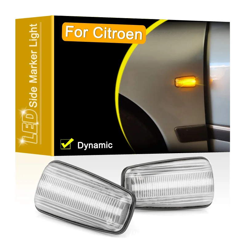 

12V Clear Lens Dynamic LED Side Marker Lamp Assembly For Citroen Berlingo Jumpy Saxo Xantia Xm Xsara ZX Turn Signal Light