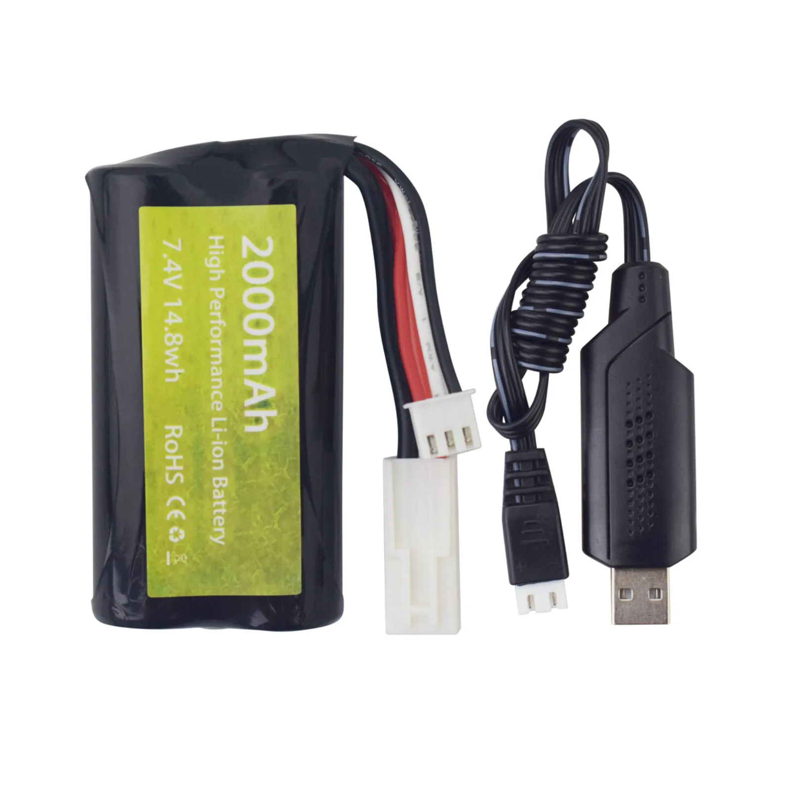 Литиевая батарея 7,4 в 2000 мАч с разъемом Odamiya и USB-кабелем для зарядки для катера UDI009 UDI902 UDI002 AA102 Feilun FT009 RC