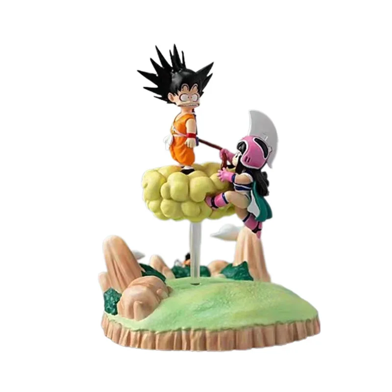 

10cm Anime Dragon Ball Z Figure Son Goku Chichi Action Figures Somersault Cloud Model Dolls Figurine Decor Collections Toys Gift