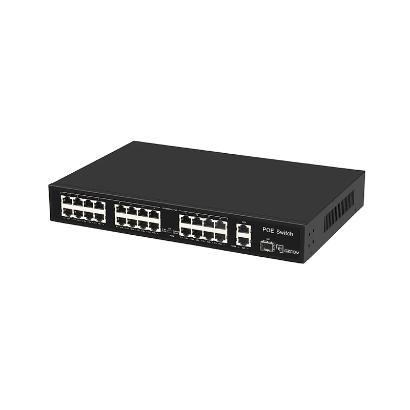 

24 *10/100M PoE Port+2*Ethernet Uplink ports+1* Gigabit SFP Uplink Port 24 PoE Switch Support 250 Meters