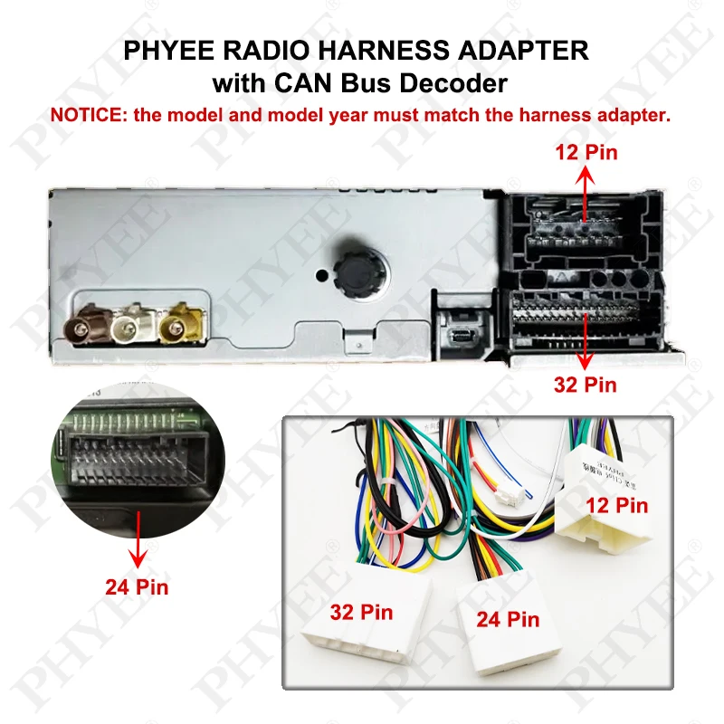 Жгут проводов CAN Bus декодер 16-контактный на 12-контактный 32-контактный 24-контактный