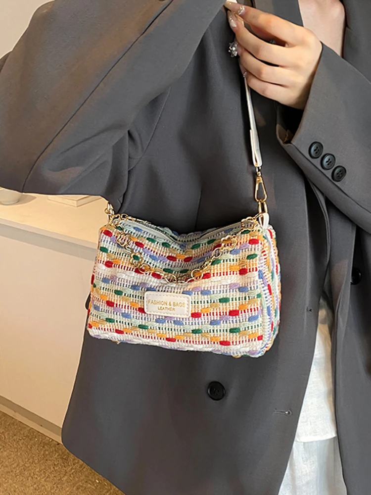 2024 модные красочные женские сумки через плечо простая повседневная женская