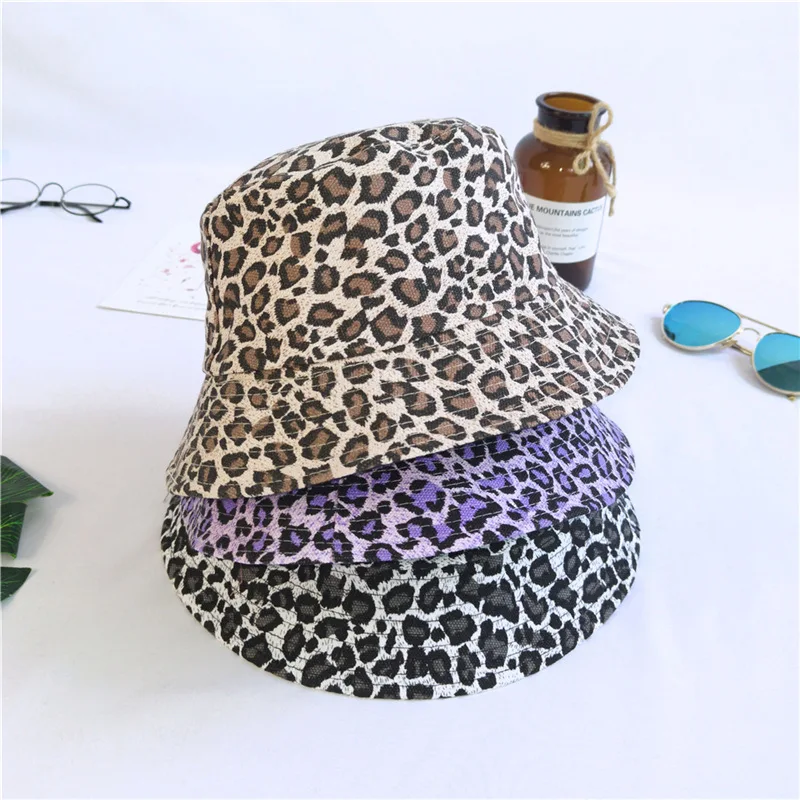 

Leopard Fisherman Hat Reversible Bucket Hat Cotton Fisherman Cap Packable Leopard Sun Hat for Women and Men