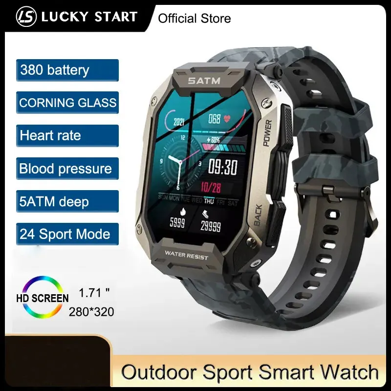 Смарт-часы LUCKYSTART мужские спортивные шагомер для плавания фитнес-трекер IP68