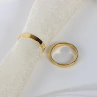 610 pcs simple gold napkin rings eco friendly alloy metal buckles serviette holder wedding party restaurant table decoration