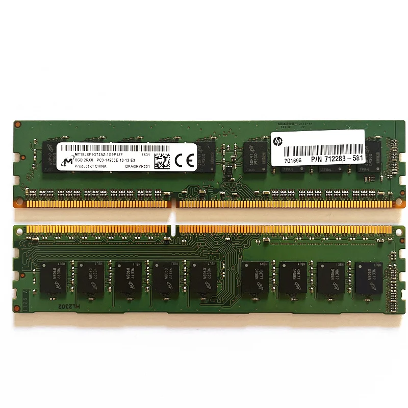 Micron DDR3 RAM ECC UDIMM 8GB 1866MHz 8GB 2RX8 PC3-14900E-11-13-E3 DDR3 ПАМЯТЬ для настольного сервера 8GB 1866