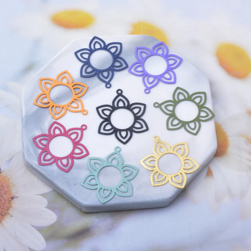 30 шт. AB8305 латунные филигранные Цветочные Подвески из нержавеющей стали Подсолнух