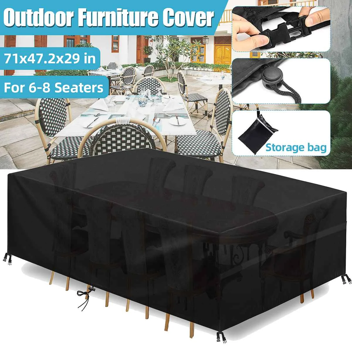 

600D Waterproof Outdoor Furniture Cover Garden Table Chair Rainproof Dustproof Cover Patio Protective Covers For Garden Sofa