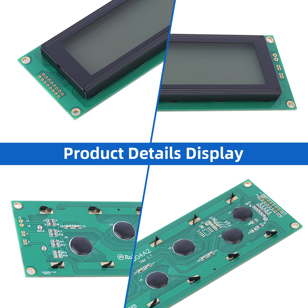 Russian Ice Blue Film Black Letters 4004A2 LED Backlight With Built-In ST7066U 2X40 4004 LCM Parallel Port