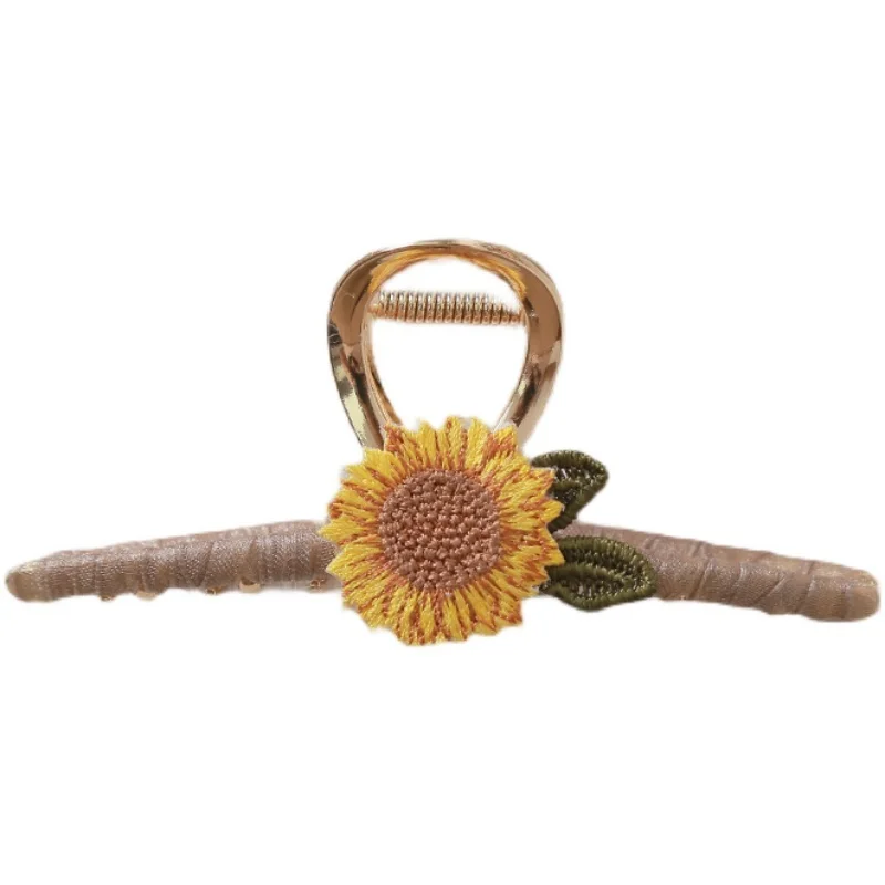 

Original Flower Temperament Barrettes Female Autumn and Winter Grip Shark Clip South Korea