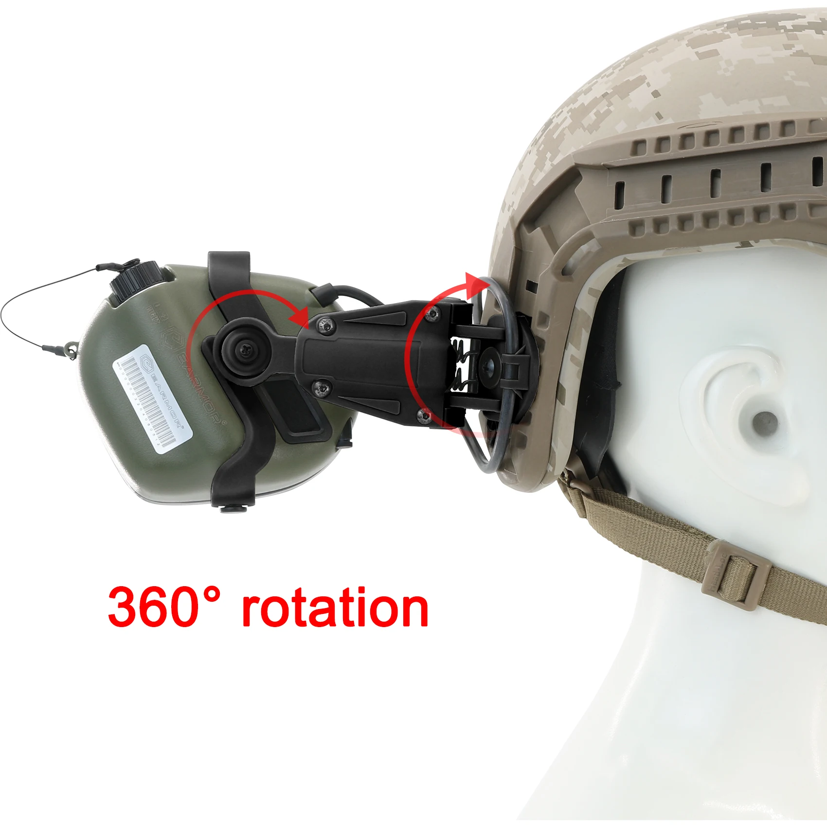 Tactical Headset Helmet Mount Kit ARC Rail Adapter for EARMOR M31-Mark3/M32-Mark3/M31X/M32X Military Headset electronic earmuffs