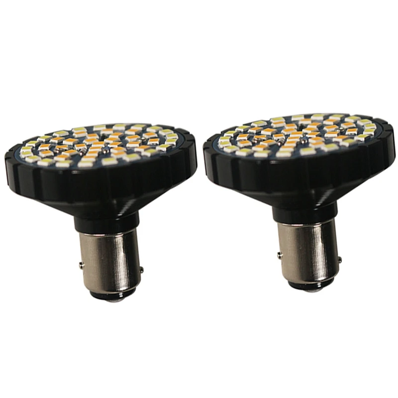 

2-Inch White/Amber Switchback LED Front Turn Signal Light Bulbs For Touring Road King Dyna Sportster XL 1200 883