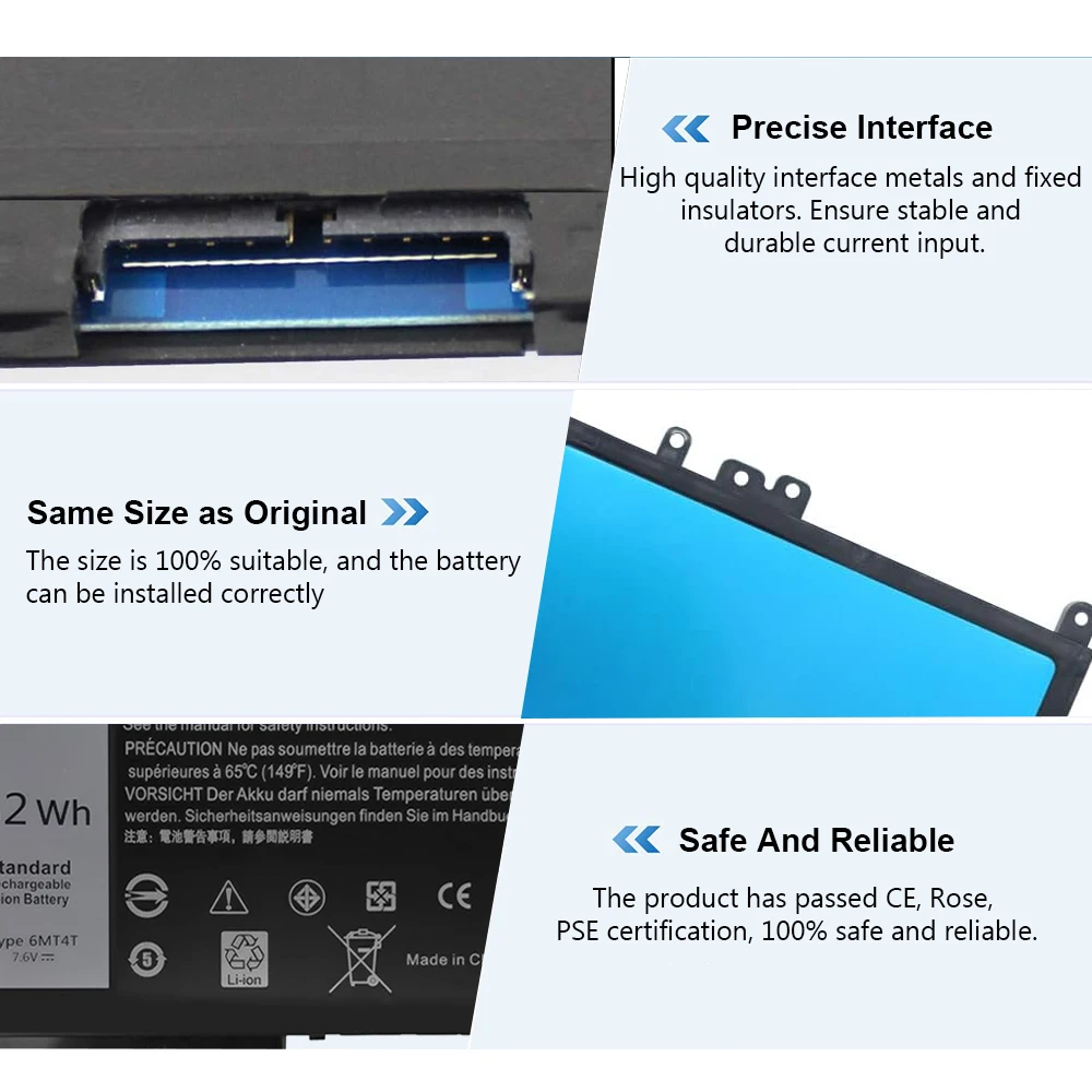 LISCN 7 6 В 62 Втч 6MT4T Аккумулятор для ноутбука DELL Latitude E5470 E5570 Pricision 15 3510 Series 7V69Y TXF9M 79VRK