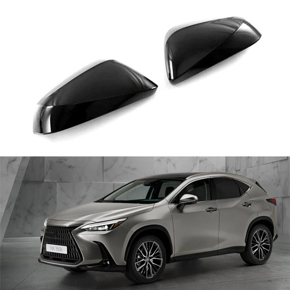 

2Pcs for Lexus NX260 350H 450H 2022 Rear View Mirror Cover ABS Wing Door Side Mirror Shell Baked Black