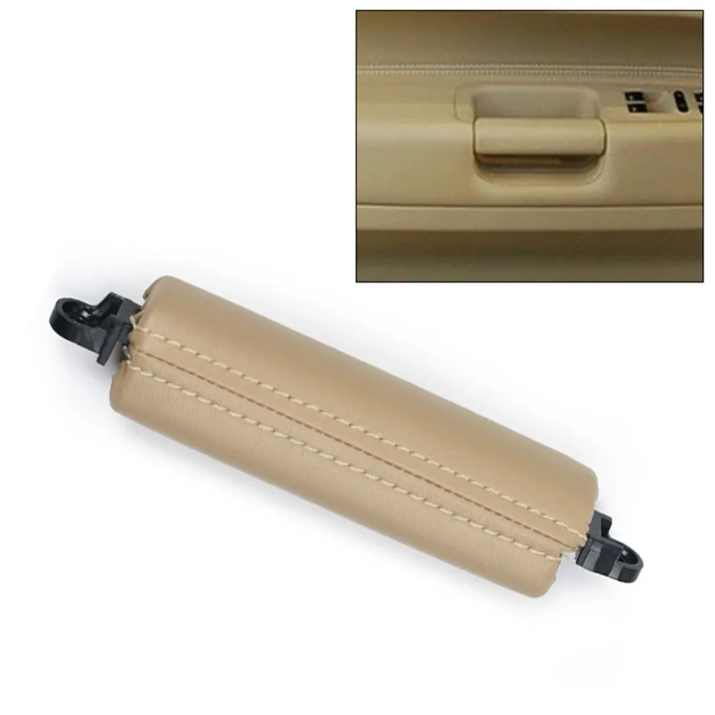 

Car Handle Decoration PC ABS Design For Touareg 2003-2010 Beige Left Hand Interior DoorDriver Leather Pull Handle For Car Tools