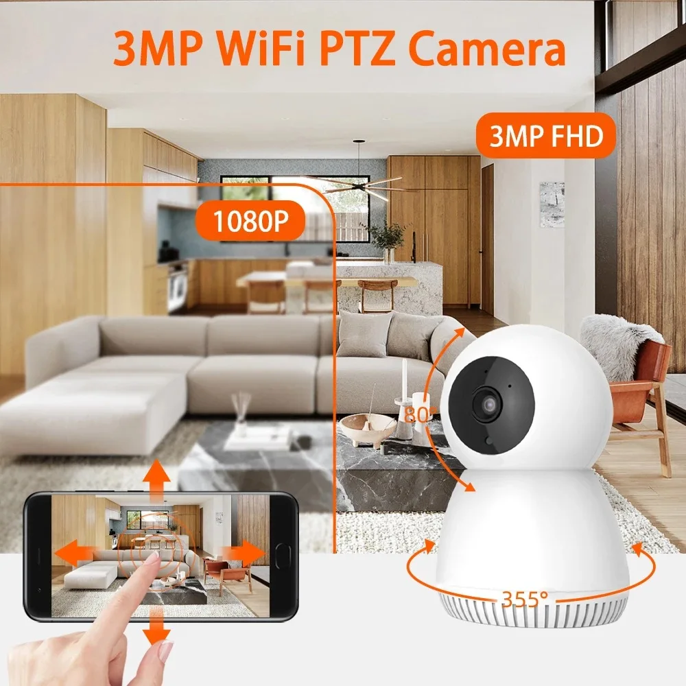

Беспроводная купольная IP-камера 3MP 1296P Tuya Smart Life PTZ, внутренняя ИИ человекоид, автоматическое отслеживание, домофон, Домашняя безопасность, ви...
