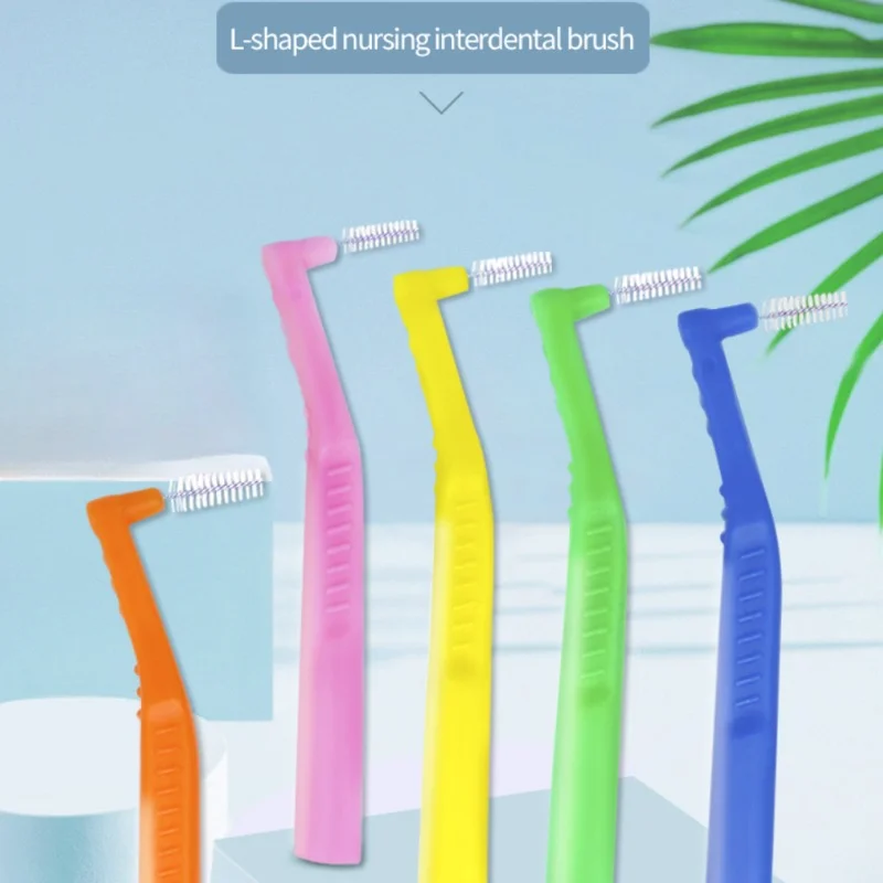 

22 L-shaped Portable Interdental Brush Ultra-fine Soft Bristles Orthodontic Braces Teeth Whitening Oral Tools