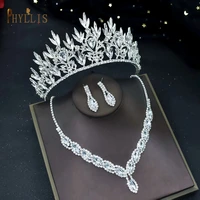a262 wedding crown necklace earrings jewelry set for bride bridal hair jewelry accessories dubai set fashion tiara african sets