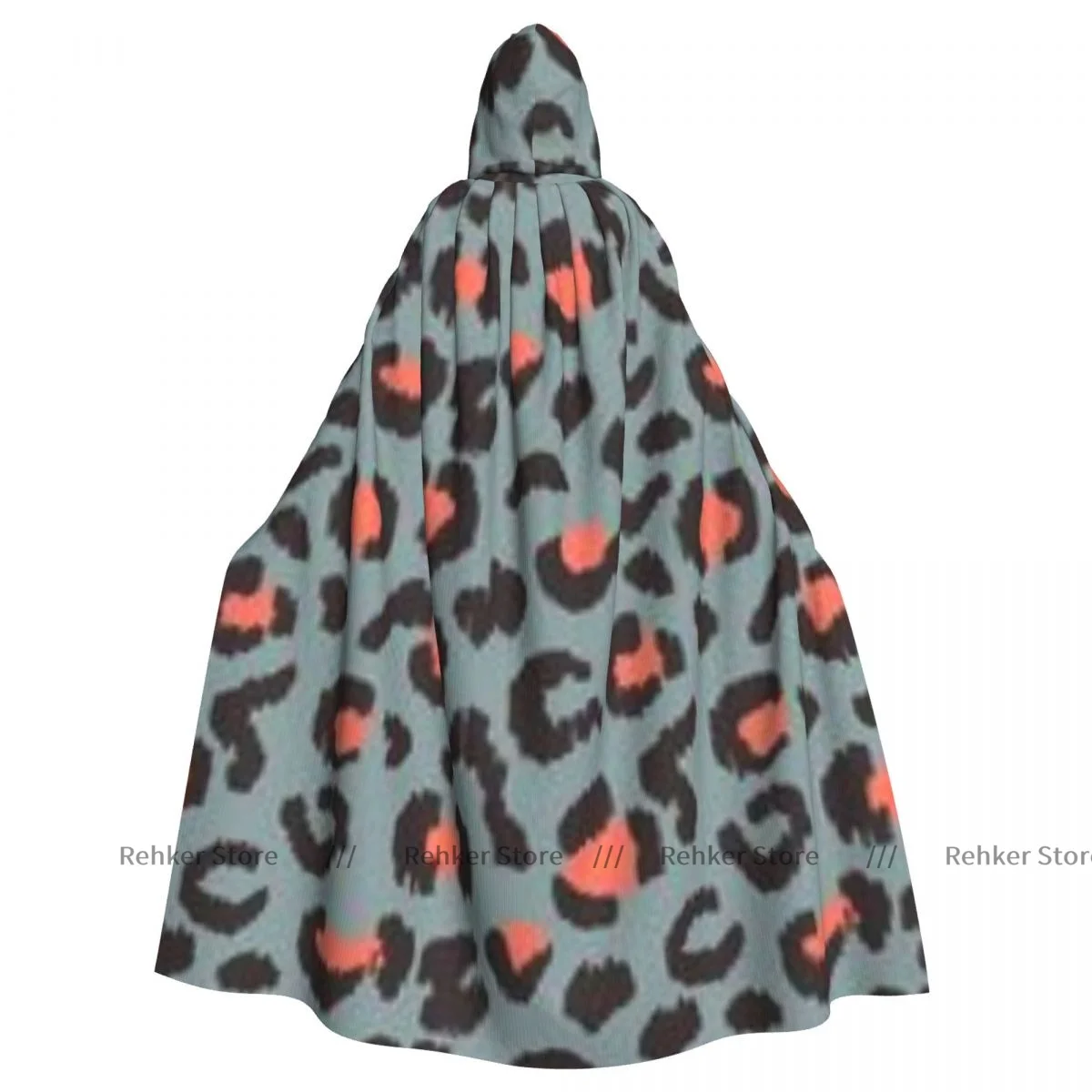 Женский леопардовый плащ с капюшоном