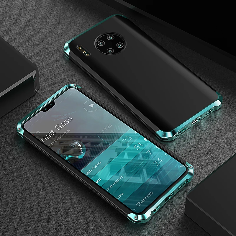 

Luxury Shockproof Element Metal Phone Case For Huawei Mate 40 30 Hard Aluminium & Hybrid Pc Cover Huawei P30 P40 Pro P20 Case