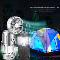 led solar camping lights portable with fan solar charge rechargeable night light hanging tent fish flashlight multifunction lamp