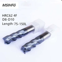 hrc62 4 flute flat milling cutter aluminium wood copper processing cnc router tungsten steel sprial bit carbide end mill