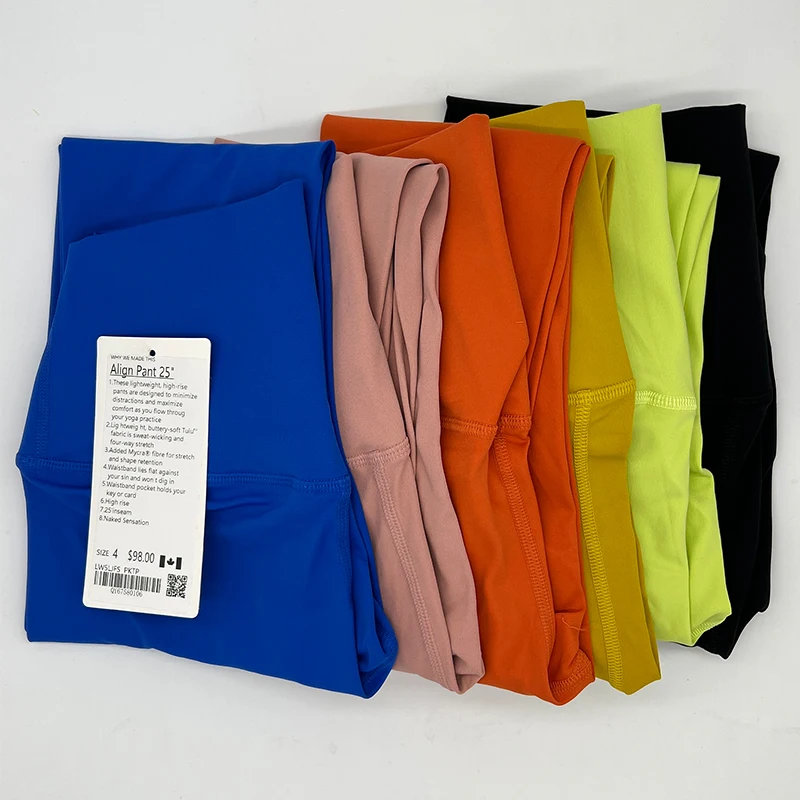 Luluwomen sports yoga pants fitness running women's tight-fitting high-waist leggings breathable hidden pocket yoga pants