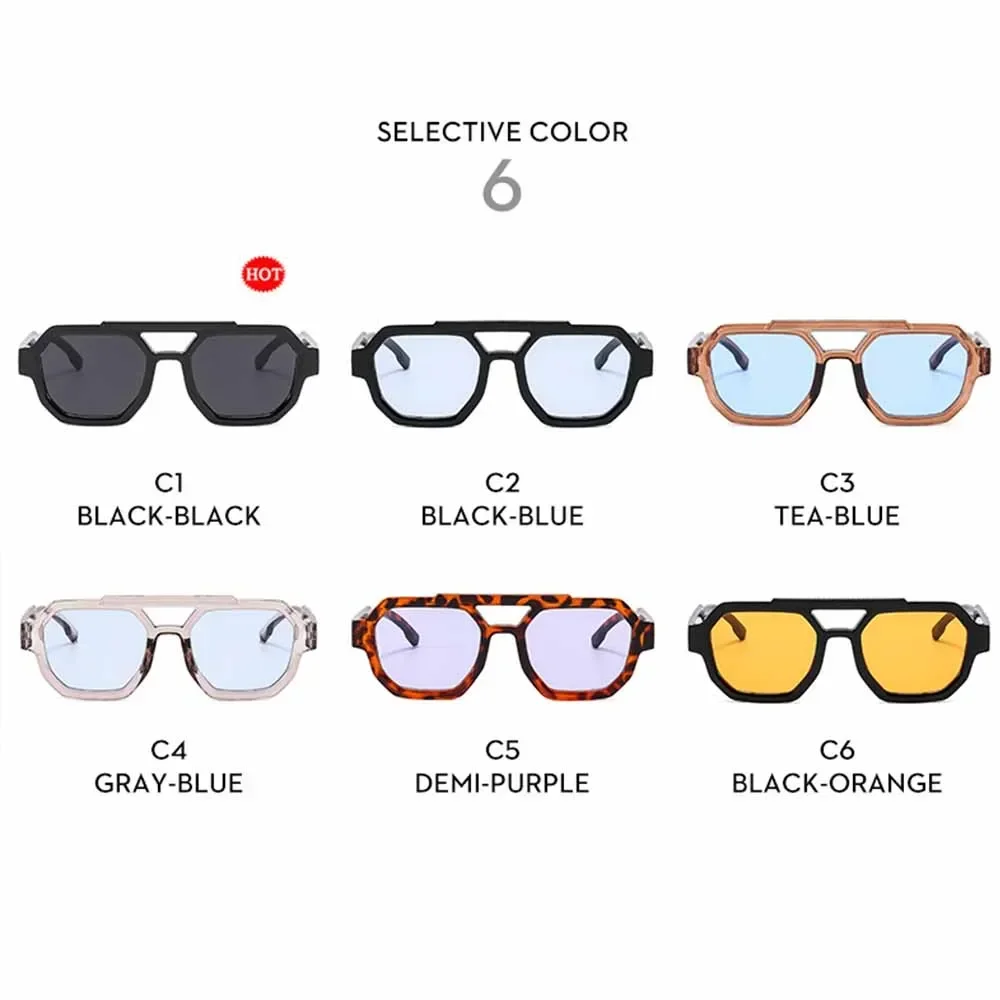 JNPCXI модные Двойные мосты женские многоугольные Квадратные Солнцезащитные очки