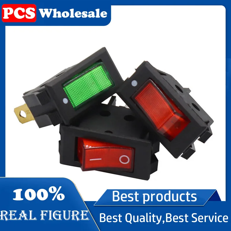 KCD6 AC 15A/250V 20A/125V ON-OFF 2-позиционный SPST лодочный кулисный переключатель, 3 контакта, зеленый, красный KCD6 AC 15A/250V 20A/125V ON-OFF 2-позиционный SPST лодочный кулисный переключатель, 3 контакта, зеленый, красный
