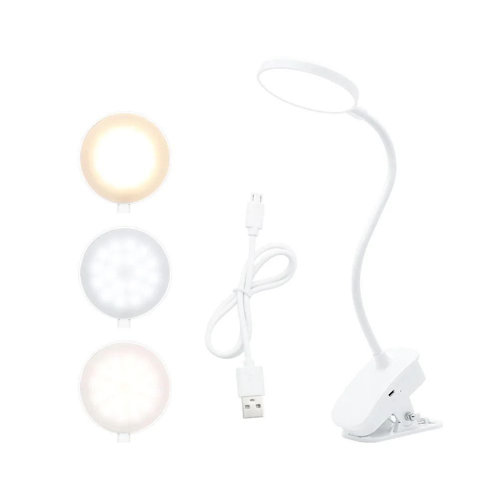 

LED Table Lamp Dimmable Touch Sensor Flexo Gooseneck Desk Lamp USB Rechargeable Eye Protect Study Clip Light for Bedroom Bedside