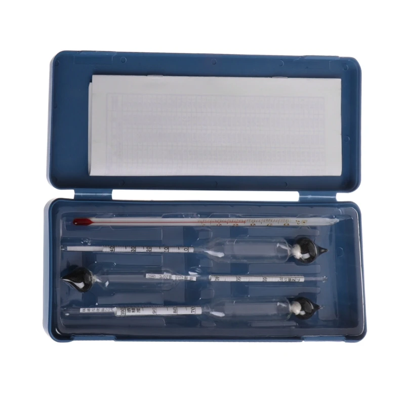 

3 Pcs 0-100% Portable Alcoholmeter Tester Set with Durable Plastic Box Professional DIY Tester Instrument